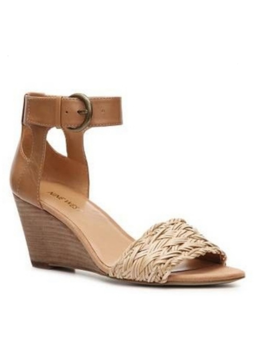 Nine West Rosling straw braided open toe wedge